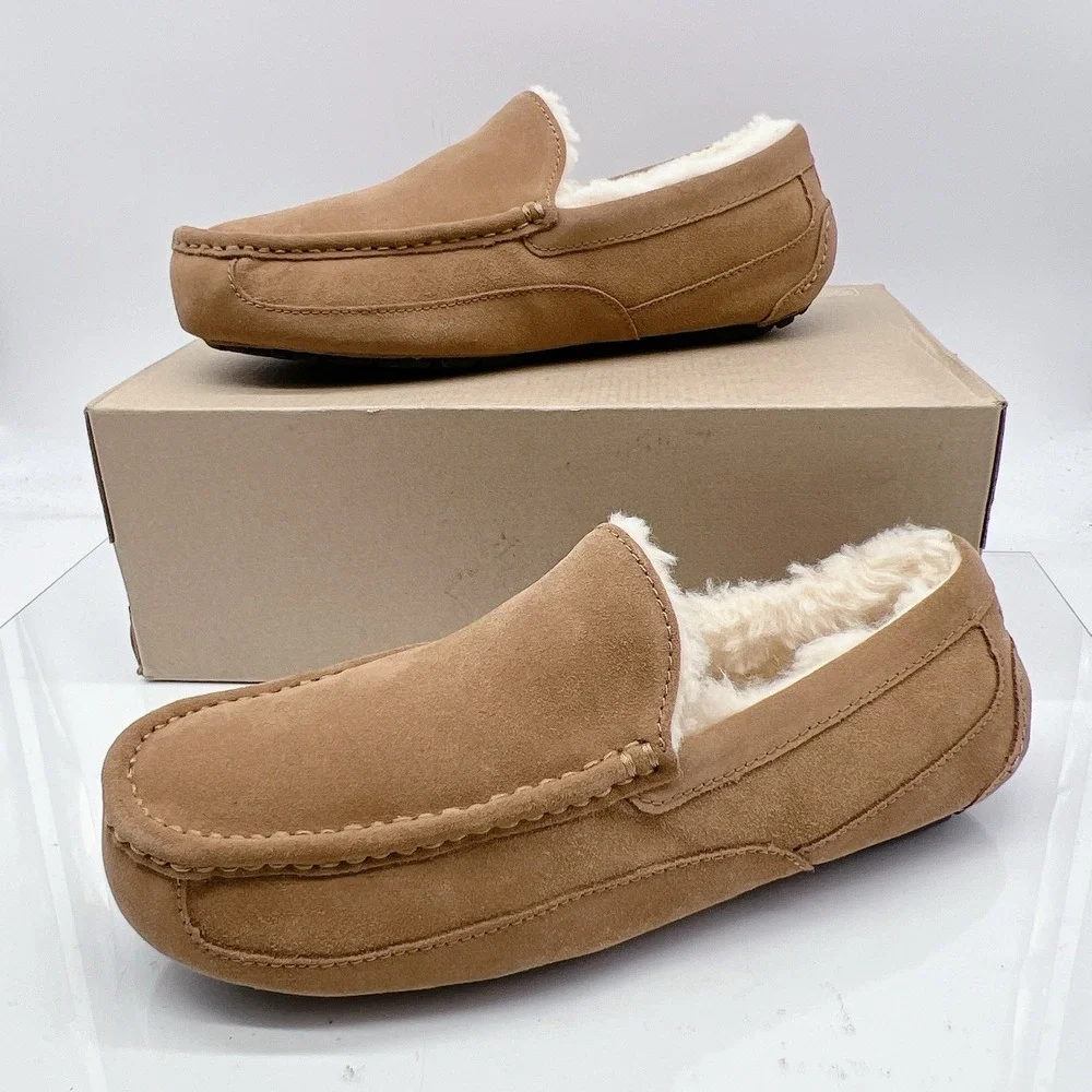 UGG Ascot Men's Slipper Casual Shoes Sand Chestnut Suede Size US 10